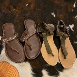 Abercrombie & Fitch American Eagle Sandals Leather 7 A&F A&E
